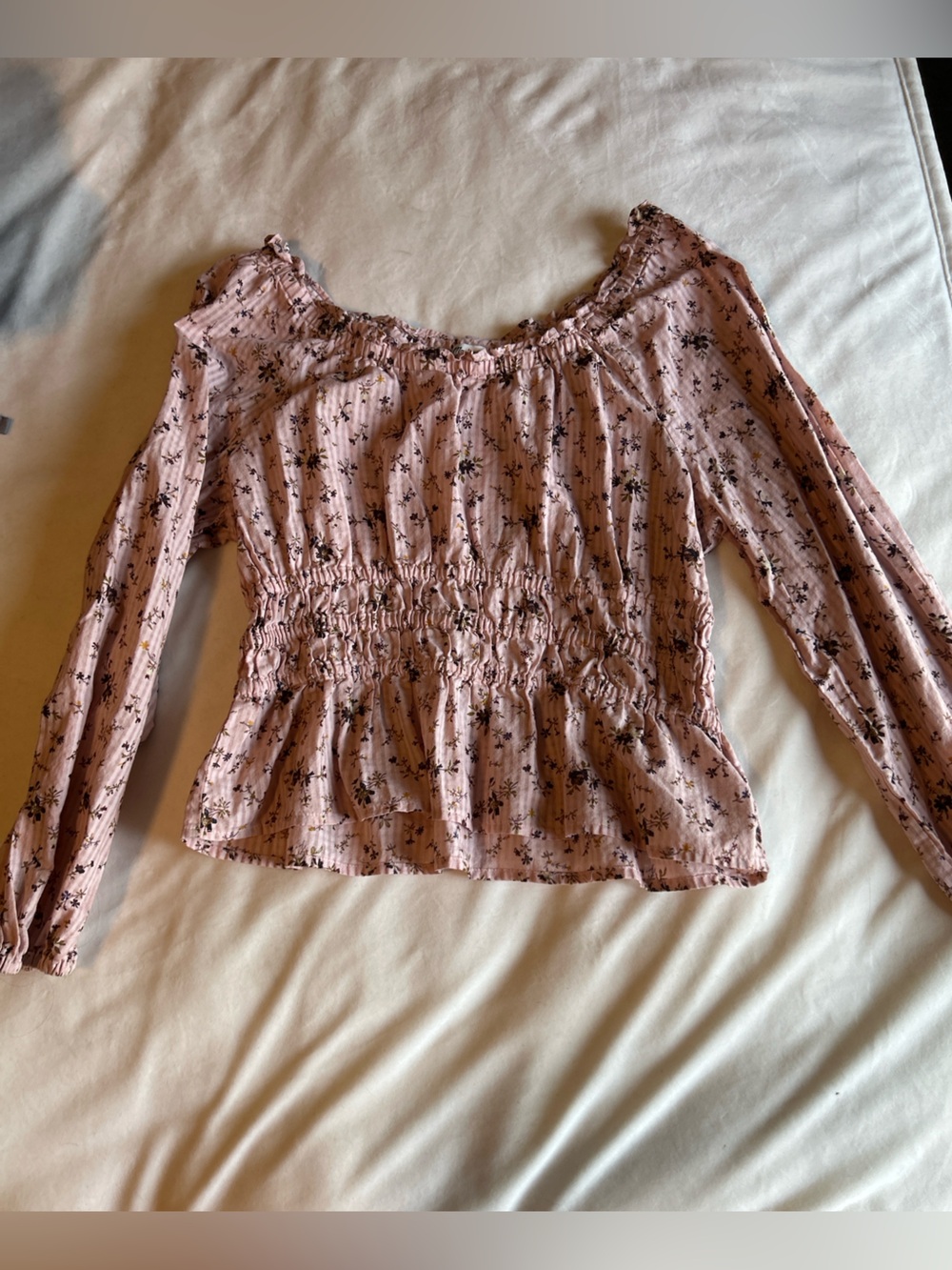 Madewell Dusty Pink Floral Crop Top